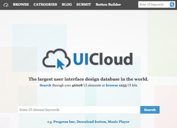 UICloud: Más de 1200 kits de interfaces gráficas gratis